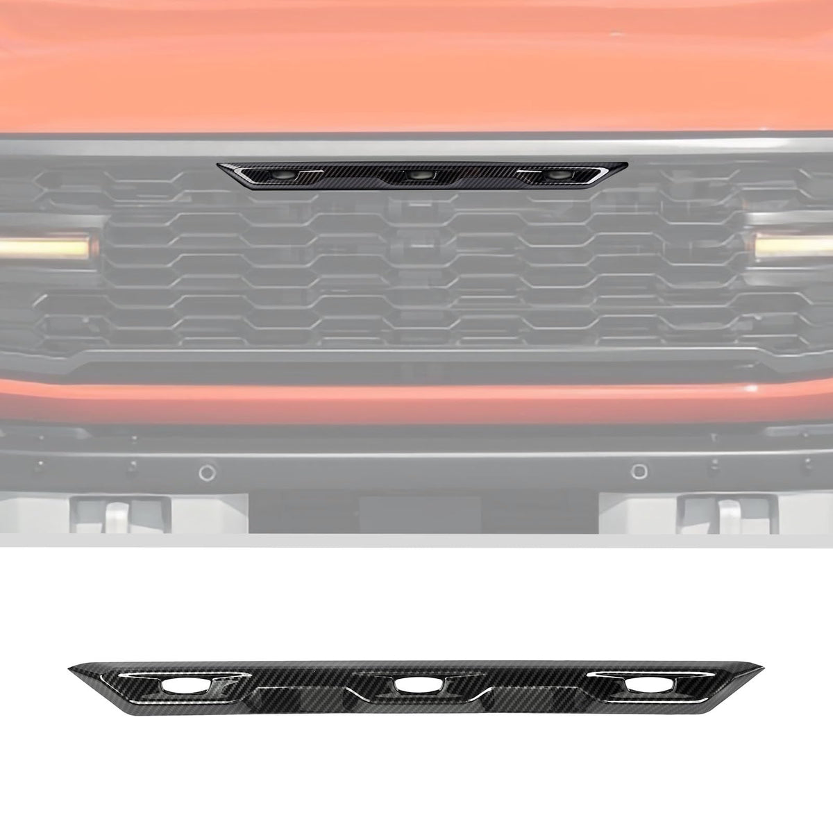 JWWY for Bronco Front Grill Mesh Inserts Cover Trim Compatible with 2023 Ford Bronco Raptor Accessories Carbon Fiber