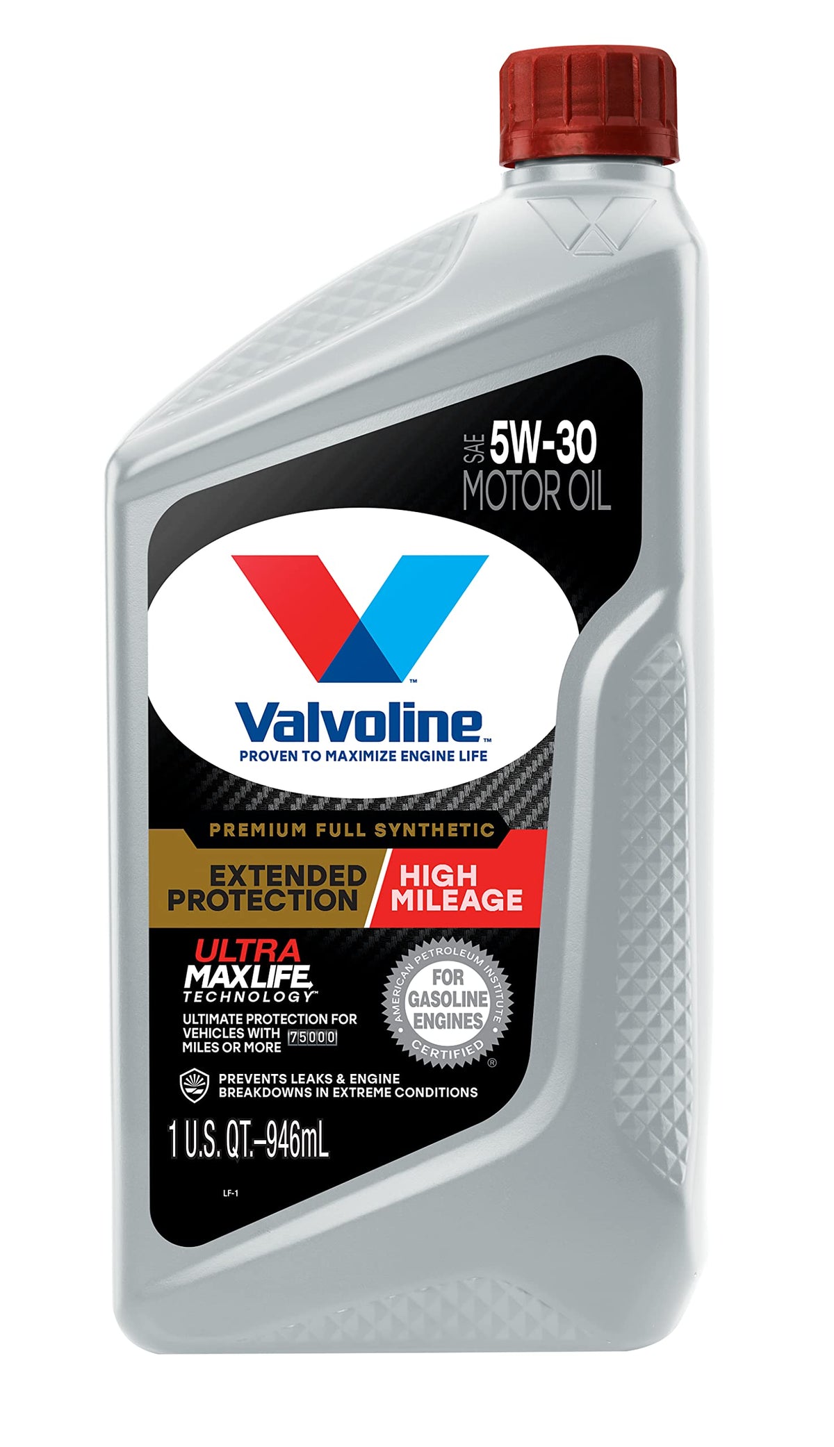 Valvoline Extended Protection High Mileage with Ultra MaxLife Technology 5W-30 Full Synthetic Motor Oil 1 QT