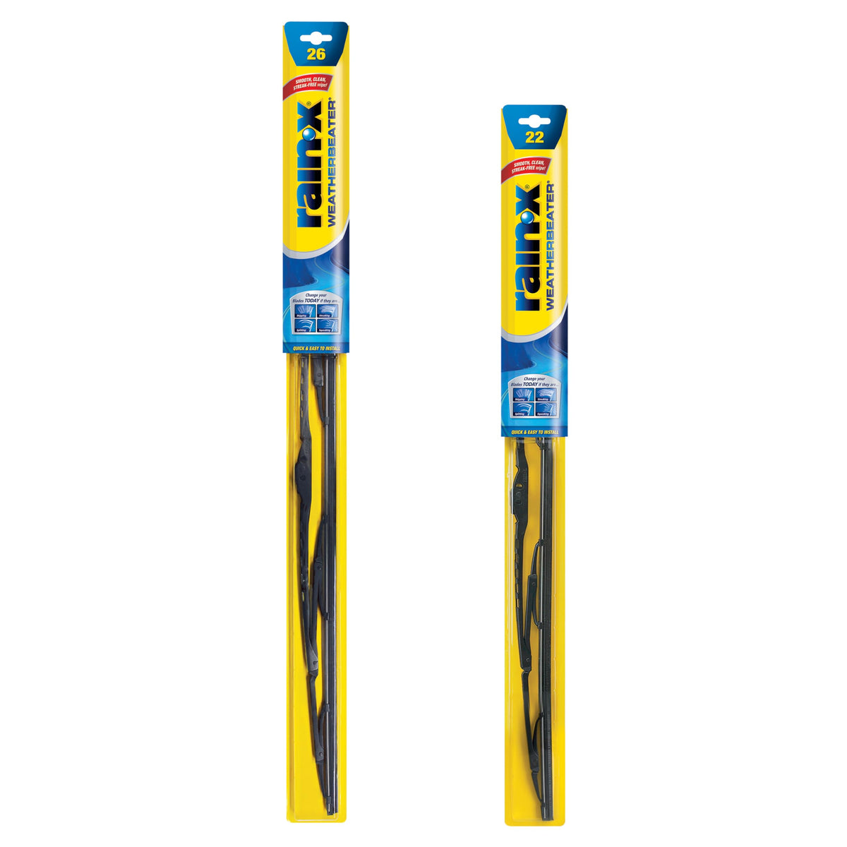 Rain-X 820250 WeatherBeater Wiper Blades, 26" and 22" Windshield Wipers (Pack of 2), Automotive Replacement Windshield Wiper Blades That Meet Or Exceed OEM Quality And Durability Standards