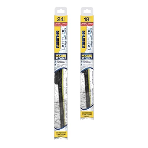 Rain-X 810164 Latitude 2-In-1 Water Repellent Wiper Blades, 24" and 18" Windshield Wipers (Pack Of 2), Automotive