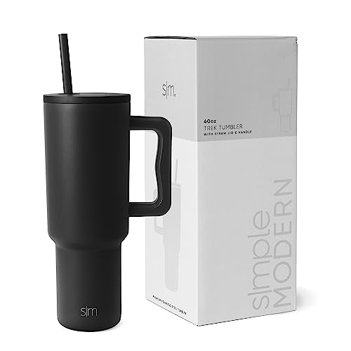 Simple Modern 40 oz Tumbler with Handle and Straw Lid | Insulated Cup Reusable Stainless Steel Water Bottle Travel Mug