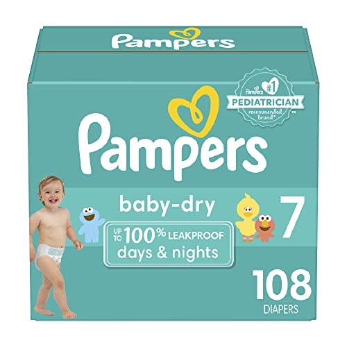 Pampers Diapers - Baby Dry - Size 7, One Month Supply (108 Count), Absorbent Disposable Infant Diaper Drugstore by Pampers