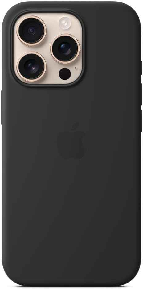 Apple iPhone 16 Pro Silicone Case with MagSafe and Camera Control: Lightweight Phone Case, Wireless Charging Compatible, Smooth Matte Finish, Black