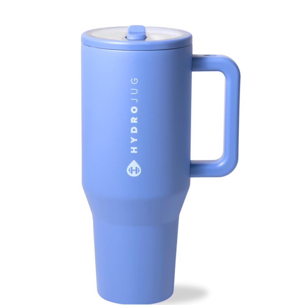 HydroJug Traveler - 32 oz Water Bottle with Handle & Flip Straw - Fits in Cup Holder, Leak Resistant Tumbler-Reusable
