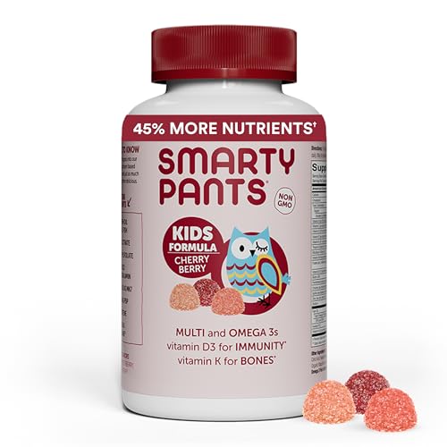 SmartyPants Kids Multivitamin Gummies: Omega 3 Fish Oil (EPA/DHA), Vitamin D3, C, Vitamin B12, B6, Vitamin A, K & Zinc for Immune Support, Grape, Cherry & Berry Flavors, 120 Count (30 Day Supply) - PCTechSupply.com