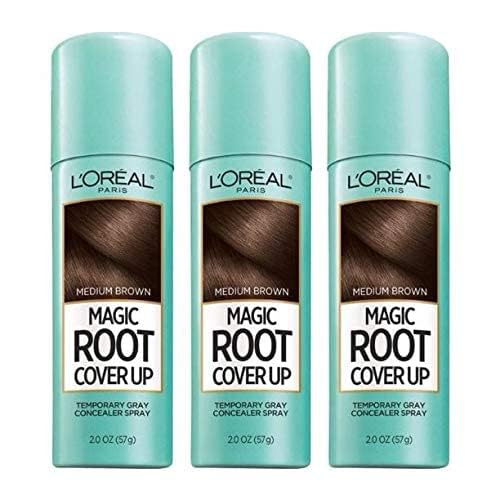 L'Oreal Paris Magic Root Cover Up Gray Concealer Spray Medium Brown 6 oz (3 pack) Beauty by L’Oréal Paris