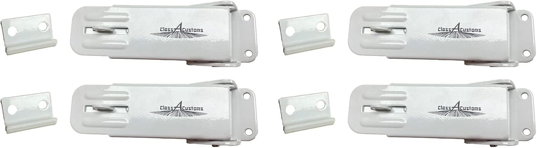 Class A Customs | Four (4) Pack of White Locking Fold Down Camper Latch and Catch