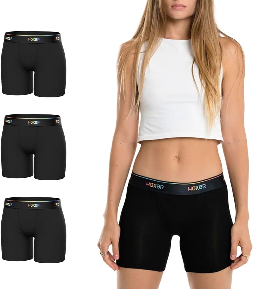 Woxer Boxer Shorts for Women - 5" Baller Boy Shorts Underwear, Soft Modal, Chafe Free - Breathable & Moisture-Wicking