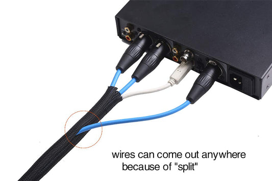 Alex Tech 10ft - 1/2 inch Cord Protector Wire Loom Tubing Cable Sleeve Split Sleeving For USB Cable Power Cord Audio Video