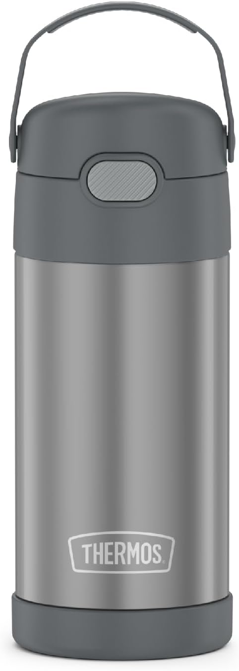 THERMOS FUNTAINER Water Bottle with Straw, 12oz, Grey