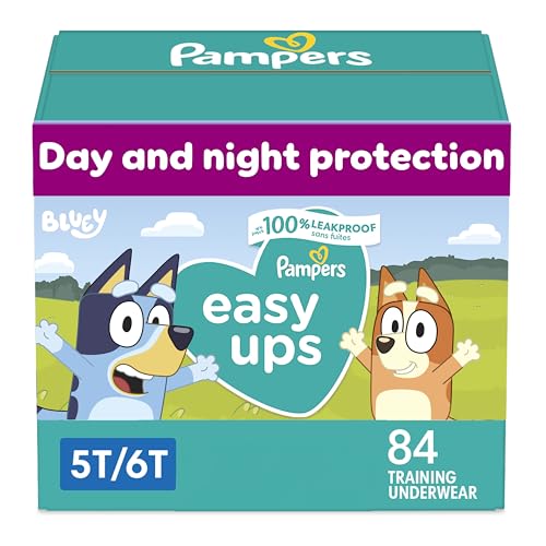 Pampers Easy Ups Boys & Girls Bluey Potty Training Pants - Size 5T-6T, One Month Supply (84 Count), Training Underwear