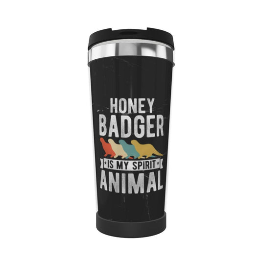 bsapp My Spirit Animal Is Honey Badger Insulated Tumbler 13 oz Stainless Steel Vacuum Coffee Mug Kitchen by bsapp