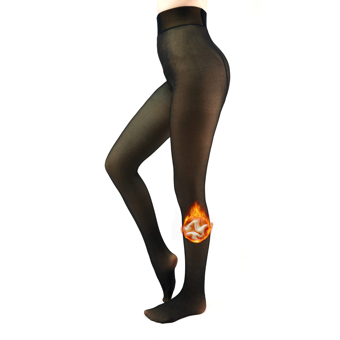 X-CHENG Fleece Lined Tights Sheer Women - Fake Translucent Warm Pantyhose Leggings Sheer Thick Tights for Winter Apparel by