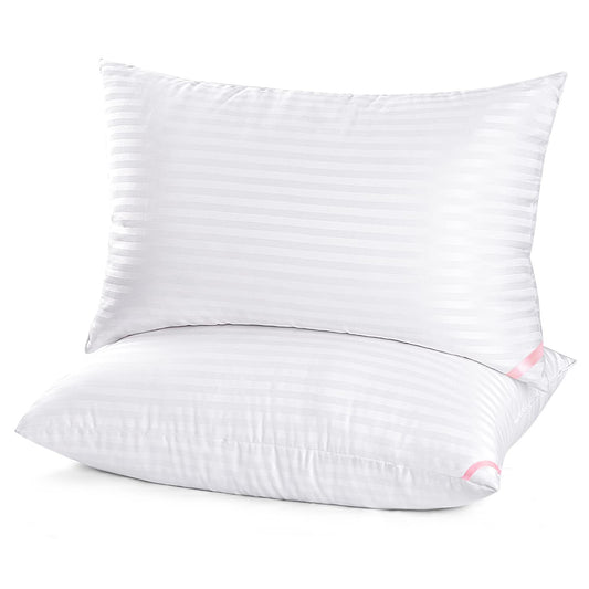 EIUE Hotel Collection Bed Pillows for Sleeping 2 Pack Queen Size，Pillows for Side and Back Sleepers,Super Soft Down