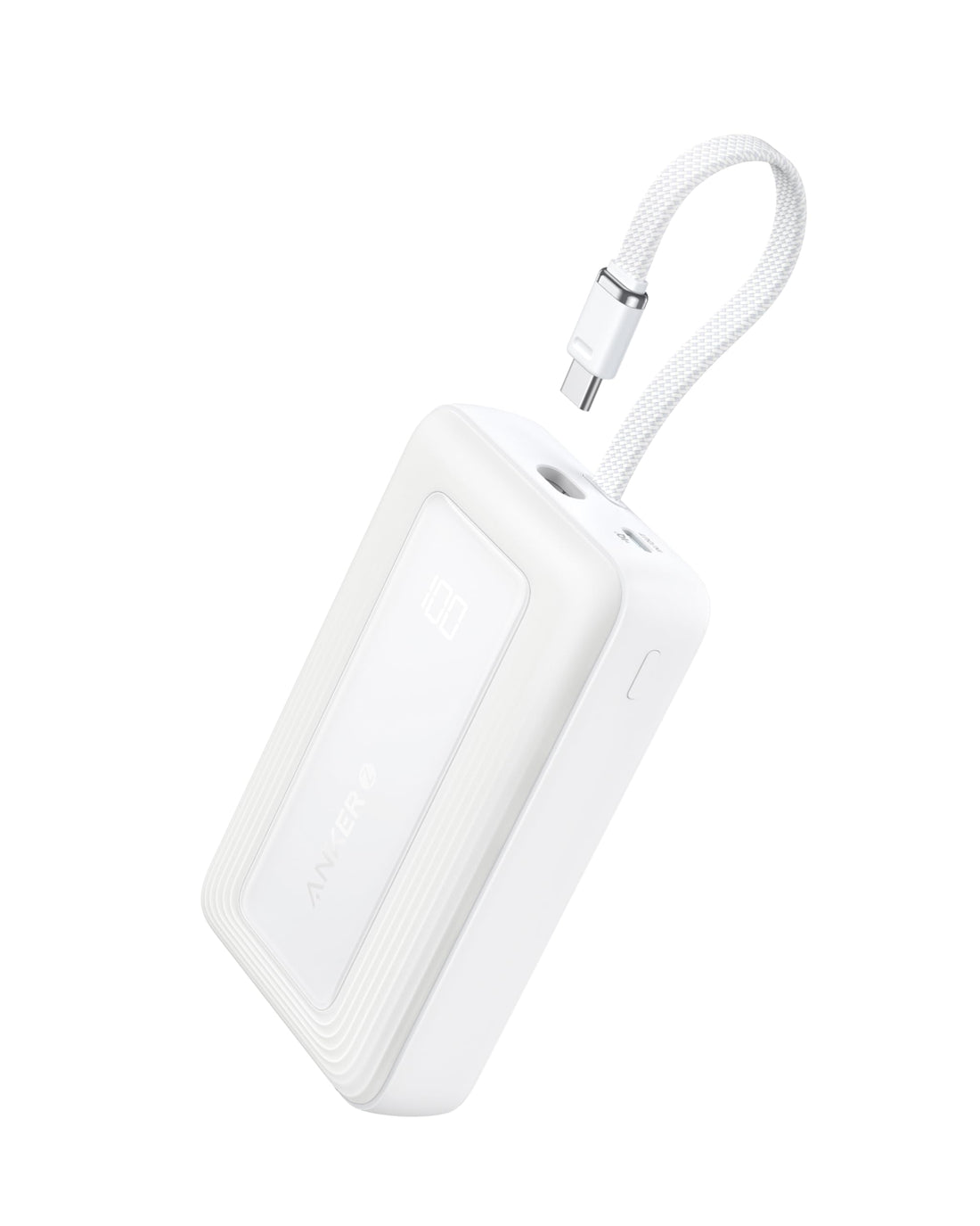 Anker Zolo Power Bank, 20,000mAh 30W High-Speed Portable Charger with Built-in USB-C Cable, 1 USB-C, 1 USB-A, Battery Pack