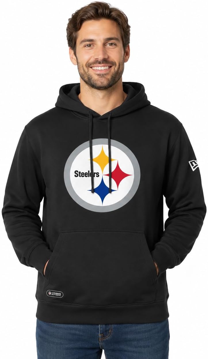 New Era Men's Midnight NFL Combine Authentic Stadium Logo Pullover Hoodie