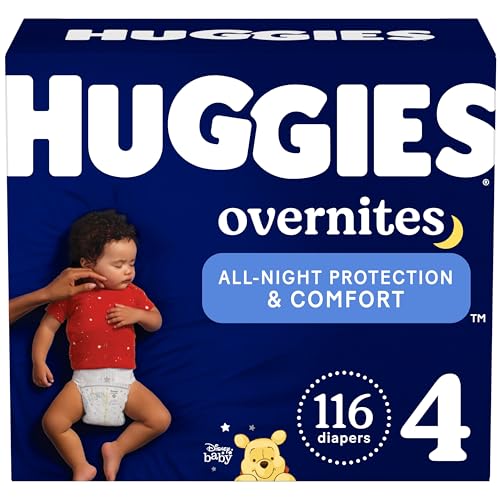 Huggies Overnites Nighttime Baby Diapers, Size 4 (22-37 lbs), 116 Ct Drugstore by HUGGIES