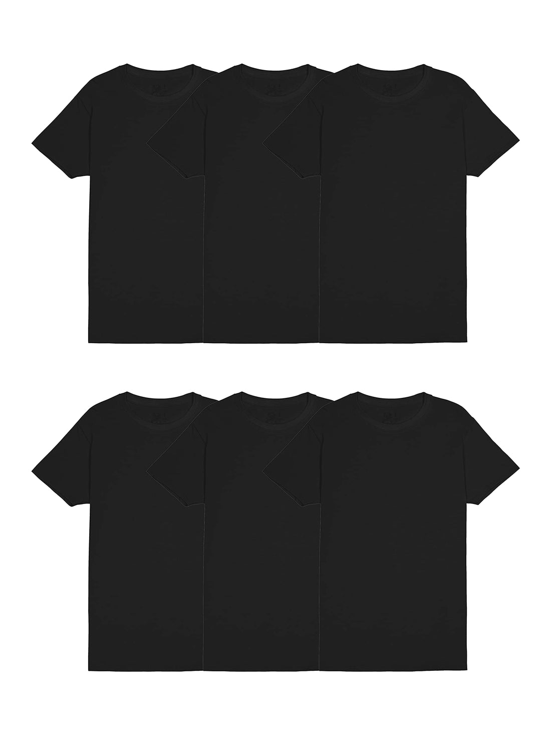 Fruit of the Loom mens Stay Tucked Crew T-shirt Underwear, Classic Fit - Black 6 Pack, Large US Apparel by Fruit of the Loom