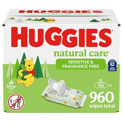 Baby Wipes, Huggies Natural Care Sensitive Baby Diaper Wipes, Unscented, Hypoallergenic Drugstore by HUGGIES