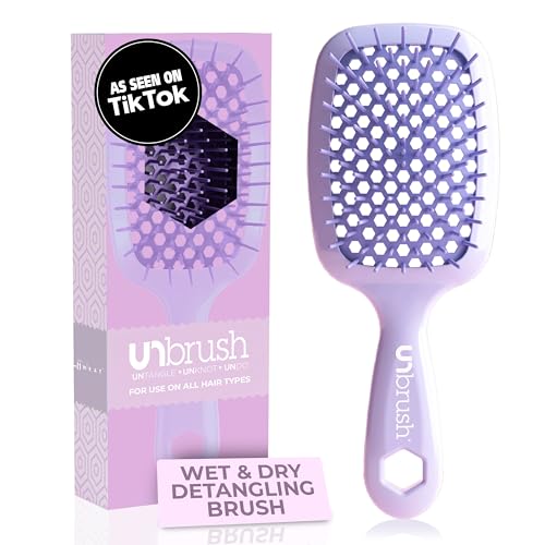 FHI Heat UNbrush Detangling Brush for Pain-Free Brushing on All Wet or Dry Hair Types — Durable DuoFlex Anti-Static