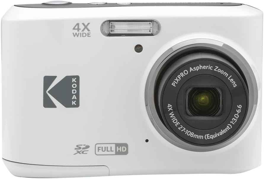 KODAK PIXPRO FZ45 16MP Compact Digital Camera, 4X Optical Zoom, AA, White