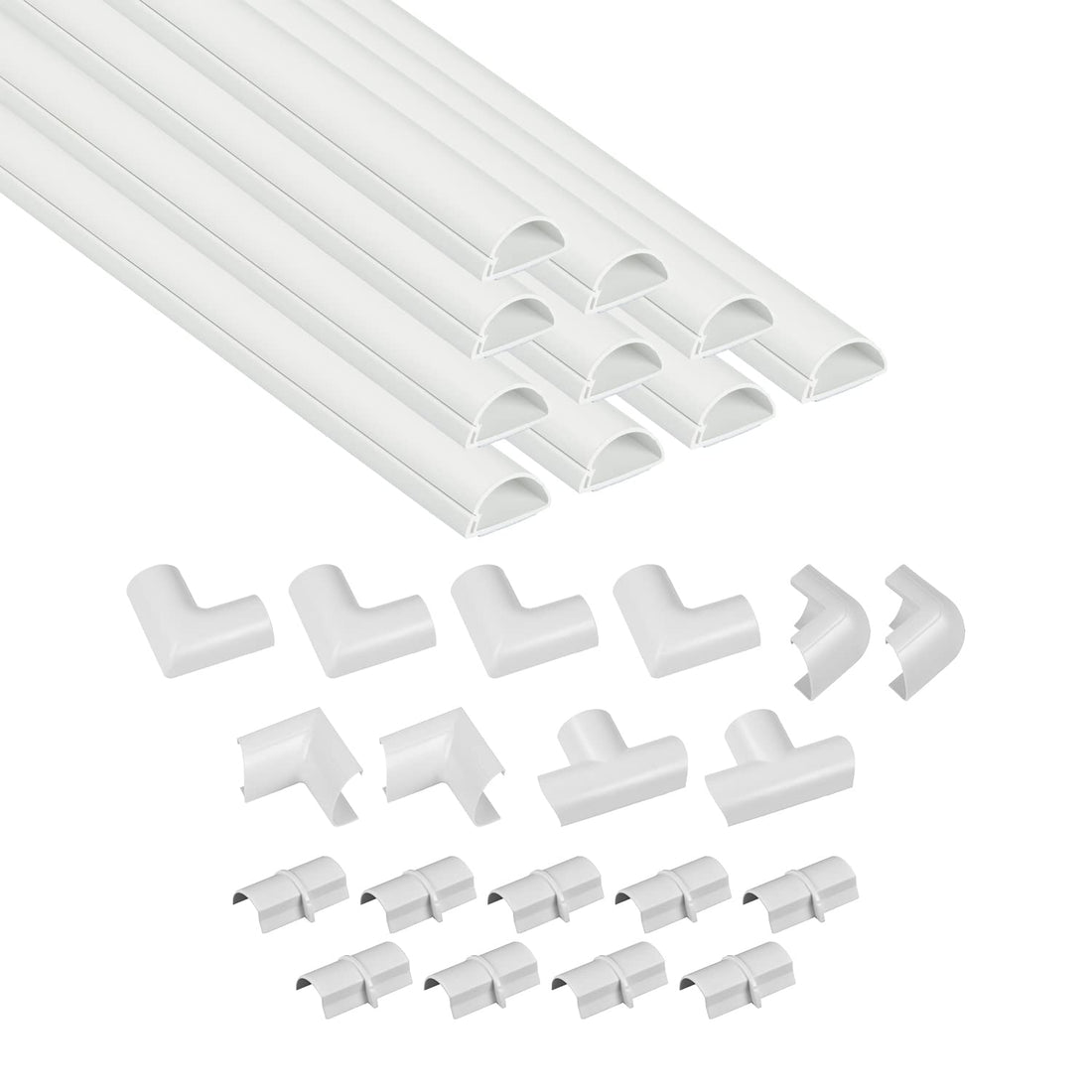 D-Line 157in Cord Cover Kit, Self-Adhesive Wire Hiders, Paintable Cable Raceway to Hide Wires on Wall, Electrical Cable