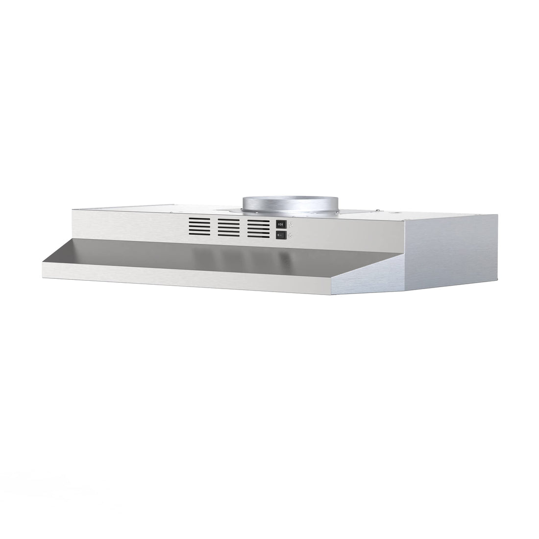 FIREGAS 30 inch Range Hood Under Cabinet, Ducted/Ductless Convertible Stainless Steel Kitchen Range Hood with Rocker Button