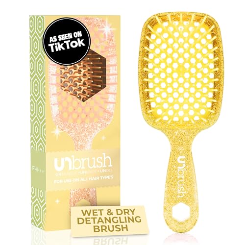 FHI Heat UNbrush Detangling Brush for Pain-Free Brushing on All Wet or Dry Hair Types — Durable DuoFlex Anti-Static
