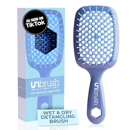 FHI Heat UNbrush Detangling Brush for Pain-Free Brushing on All Wet or Dry Hair Types — Durable DuoFlex Anti-Static