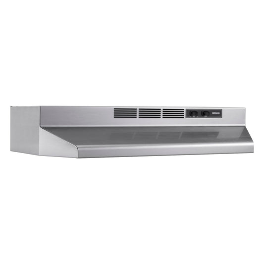 Broan-NuTone 4124SF Inch, 24", Stainless PrintGuard Fingerprint Resistant Ductless Under-Cabinet Range Hood, Stainless Steel