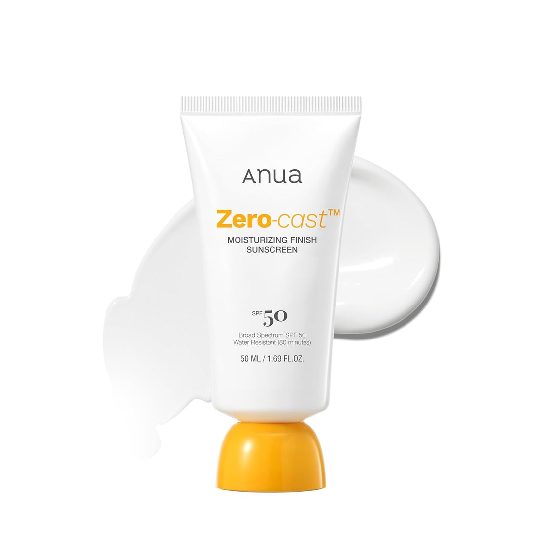 Anua Zero-Cast Moisturizing Sunscreen SPF 50, 1.69 fl oz