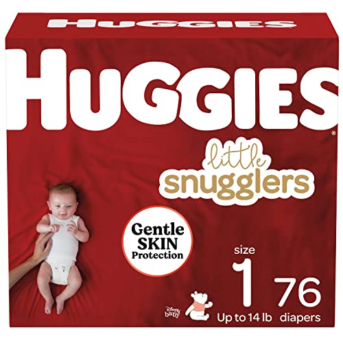 Baby Diapers Size 1, 76ct, Huggies Little Snugglers, Gentle Skin Protection - PCTechSupply.com