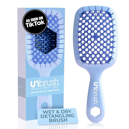 FHI Heat UNbrush Detangling Brush for Pain-Free Brushing on All Wet or Dry Hair Types — Durable DuoFlex Anti-Static