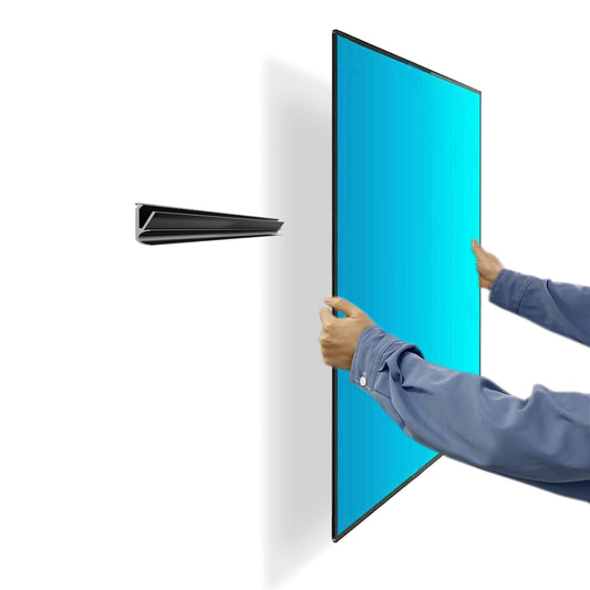 No Stud TV Wall Mount, Drywall Studless TV Hanger No Damage, No Drill, Non Screws, Flat Screen Easy Install Bar Bracket fits