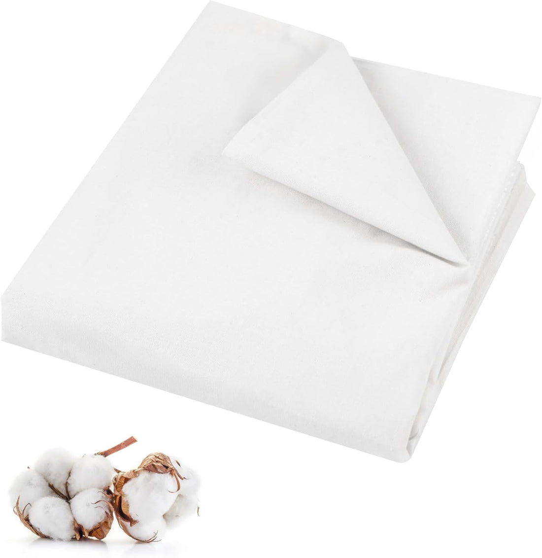 100% Cotton Muslin Fabric, 59 Inch X 2 Yards White Fabric by The Yard