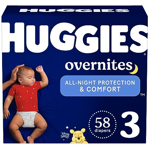 Huggies Size 3 Overnites Baby Diapers: Overnight Diapers, Size 3 (16-28 lbs), 58 Ct Drugstore by HUGGIES