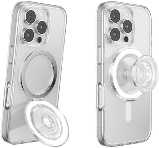 PopSockets Kick-Out Grip for MagSafe, Kickstand- Clear Glitter