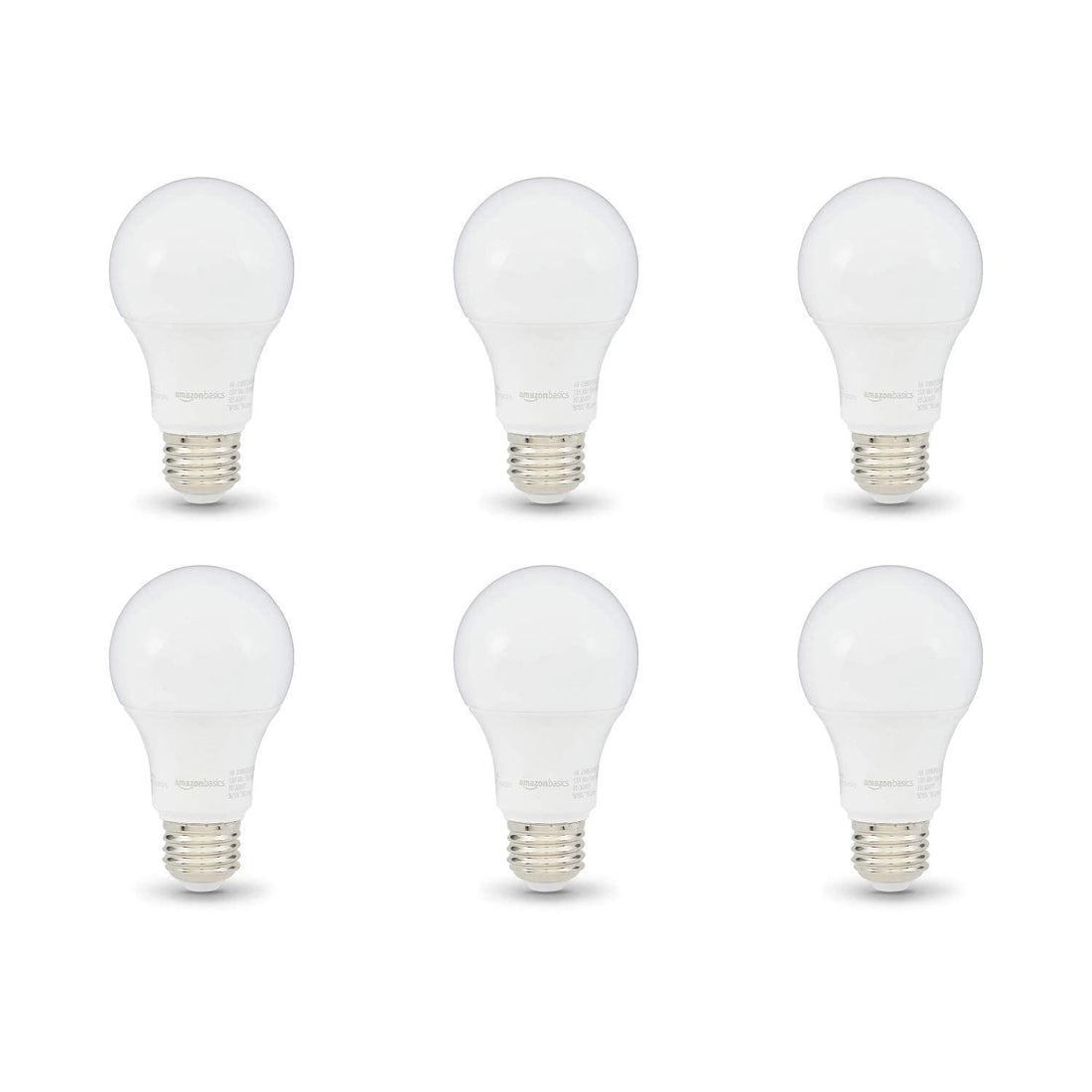 Amazon Basics A19 LED Light Bulbs, 60 Watt Equivalent, Energy Efficient 9W, E26 Standard Base, Daylight White 5000K, Dimmable, 10,000 Hour Lifetime , 6-Pack - PCTechSupply.com