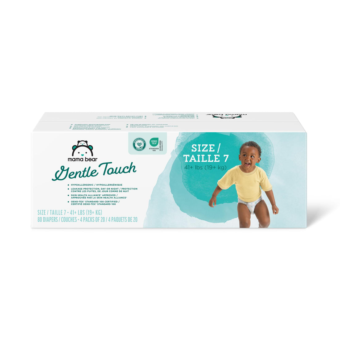 Amazon Brand - Mama Bear Gentle Touch Diapers, Hypoallergenic, Size 7, 80 Count (4 packs of 20), White Drugstore by Mama Bear