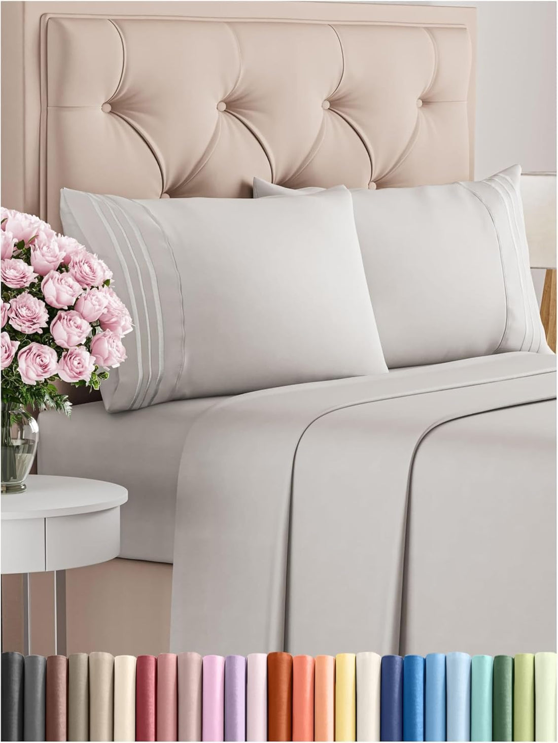 Queen Size 4 Piece Sheet Set - Breathable & Cooling Sheets - Hotel Luxury Bed Sheets for Women, Men, Kids and Teens - Deep