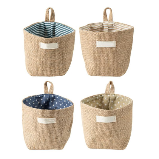 Parliky 4pcs Over The Door Storage Organizer Wall Hanging Pocket for Glasses Jewelry Keys Mail Fabric Compact and