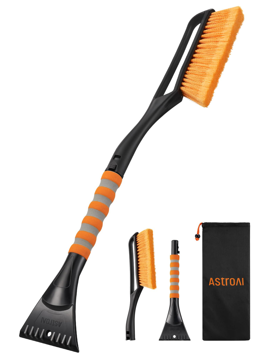 AstroAI 27" Snow Brush and Ice Scrapers for Car Windshield, Detachable Snow Scrapers with Ergonomic Foam Grip for Cars,