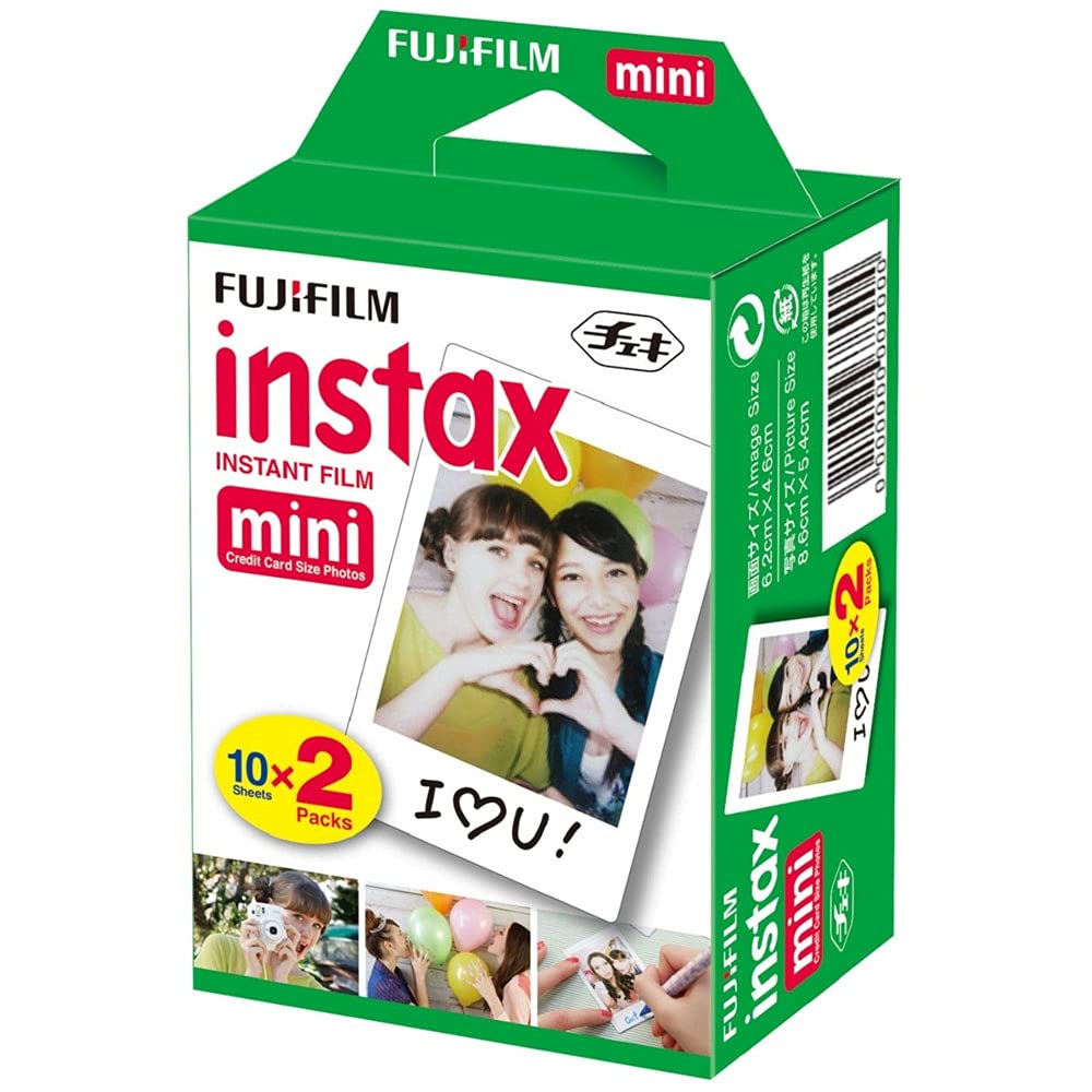 Fujifilm Instax Mini Film 20 Prints for Fuji 8 50s 25 7s 90 300, Full Color, Twin Pack - PCTechSupply.com