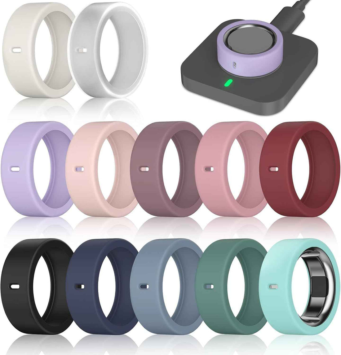 12 Pack Ring Cover Compatible with Oura Ring Gen 4/4 Ceramic/Gen 3