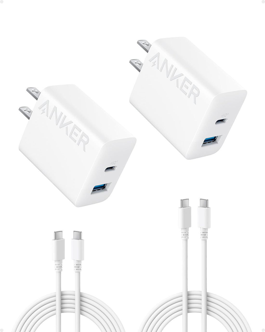 Anker iPhone 16 Charger, USB C Charger Block, 2-Pack 20W Fast Wall Charger for 16/16 Pro/Pro Max / 15 Series / iPad Pro and