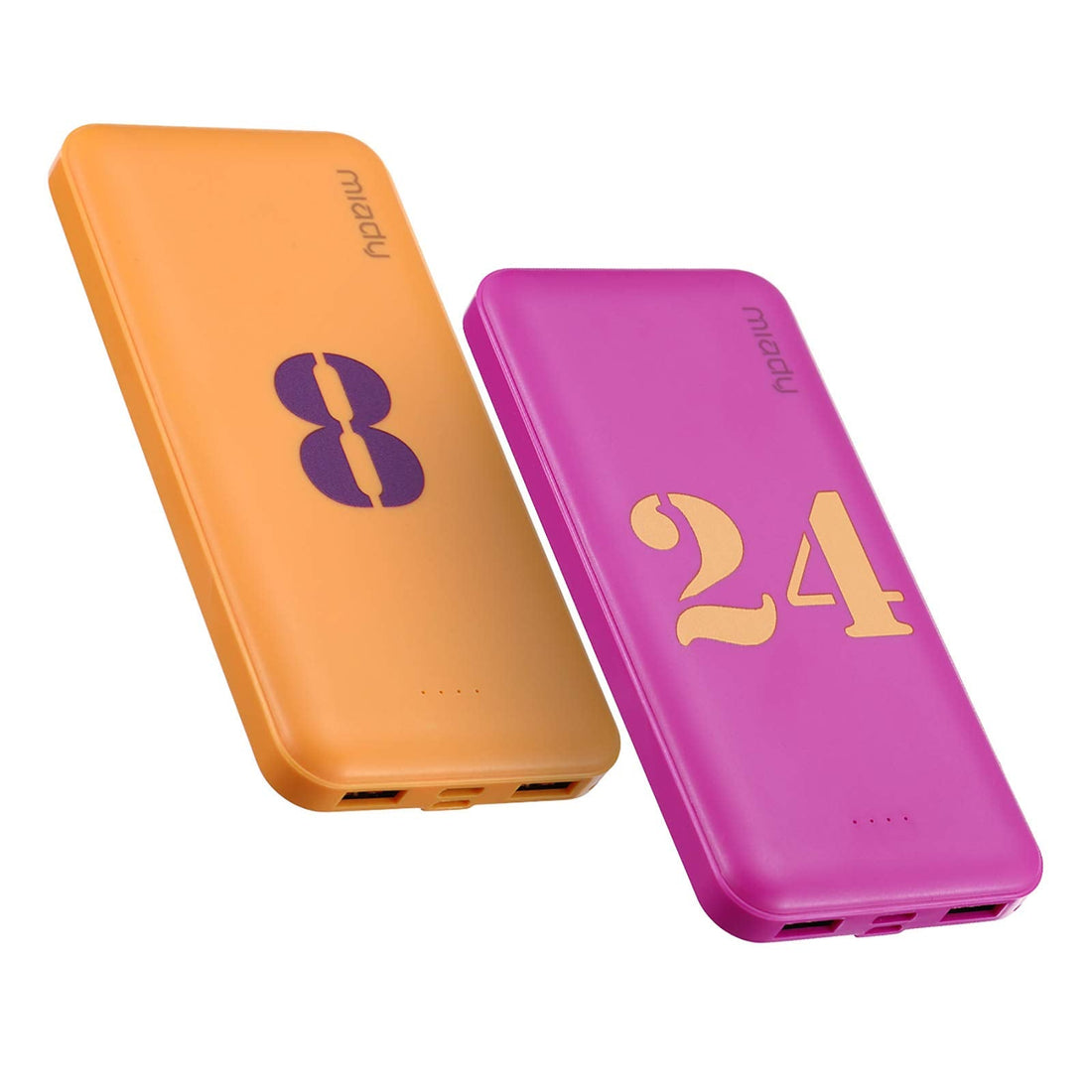 Miady 2-Pack 10000mAh Dual USB Portable Charger, USB-C Fast Charging Power Bank, Backup Charger Battery Pack Compatible with