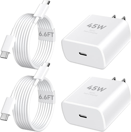 Phone 17 16 Pro Max Charger Fast Charging, 45W Super Fast USB C Charger Block with 6.6FT Charging Cable for 17 16 Pro Max/17 16 Pro/16 Plus,15 Pro Max/15 Pro/16, Android Phone