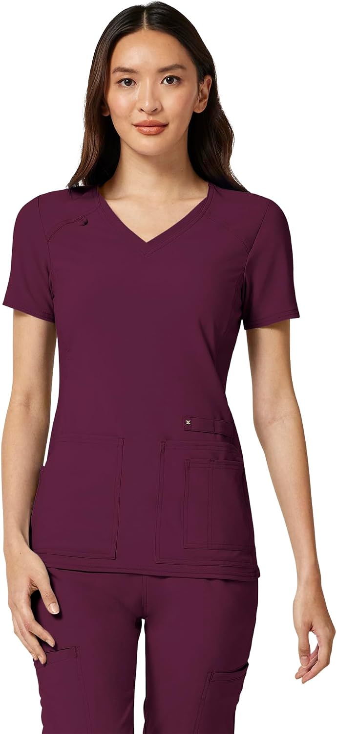 Cherokee Women's Medical Scrub Top Iflex V-Neck Knit Panel Top CK605