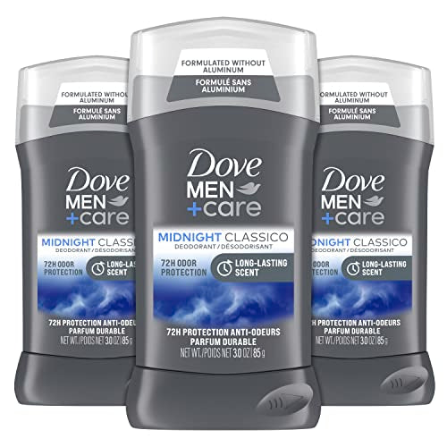 DOVE MEN + CARE Deodorant Stick for Men Midnight Classico 3 Count Aluminum Free 72-Hour Odor Protection Mens Deodorant With
