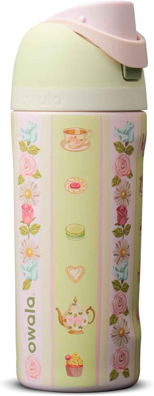 Owala FreeSip Kids Stainless Steel Water Bottle 16 oz Pretty Polite